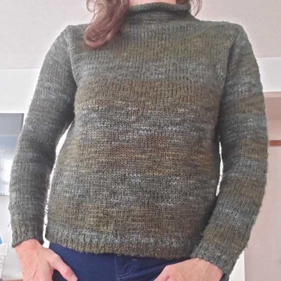 Authentic St John's Bay variegated knit mock neck sweater Vintage 90's - Picture 3 of 8